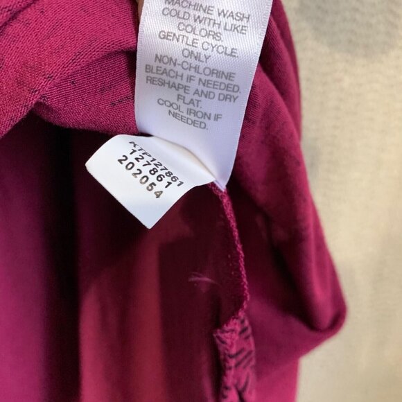 J.Jill Wearever Womens Geometric Tunic Top Size Small Purple Slit Side V-Neck - Picture 7 of 8